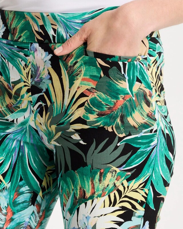 Printed Brigitte Slim Pull-On Ankle Pants - image 4